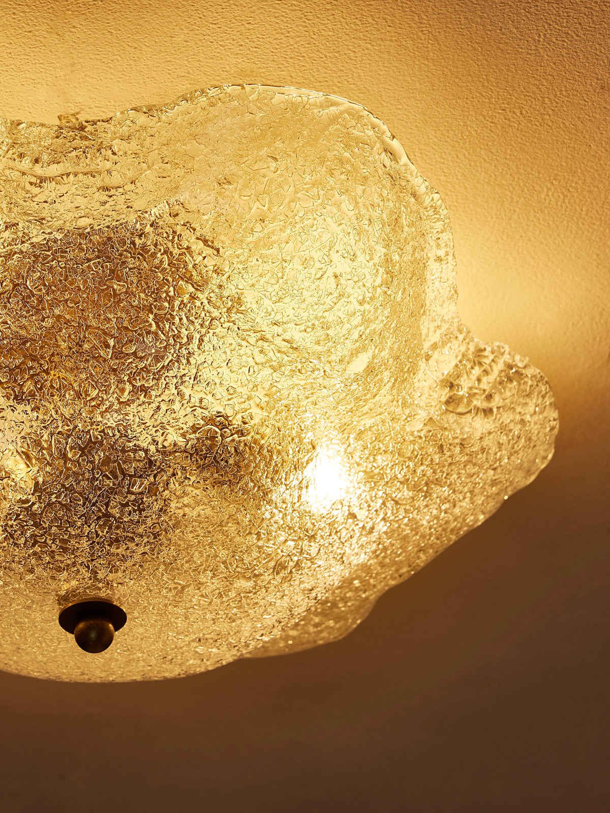 Flavia flush light glass and brass detail