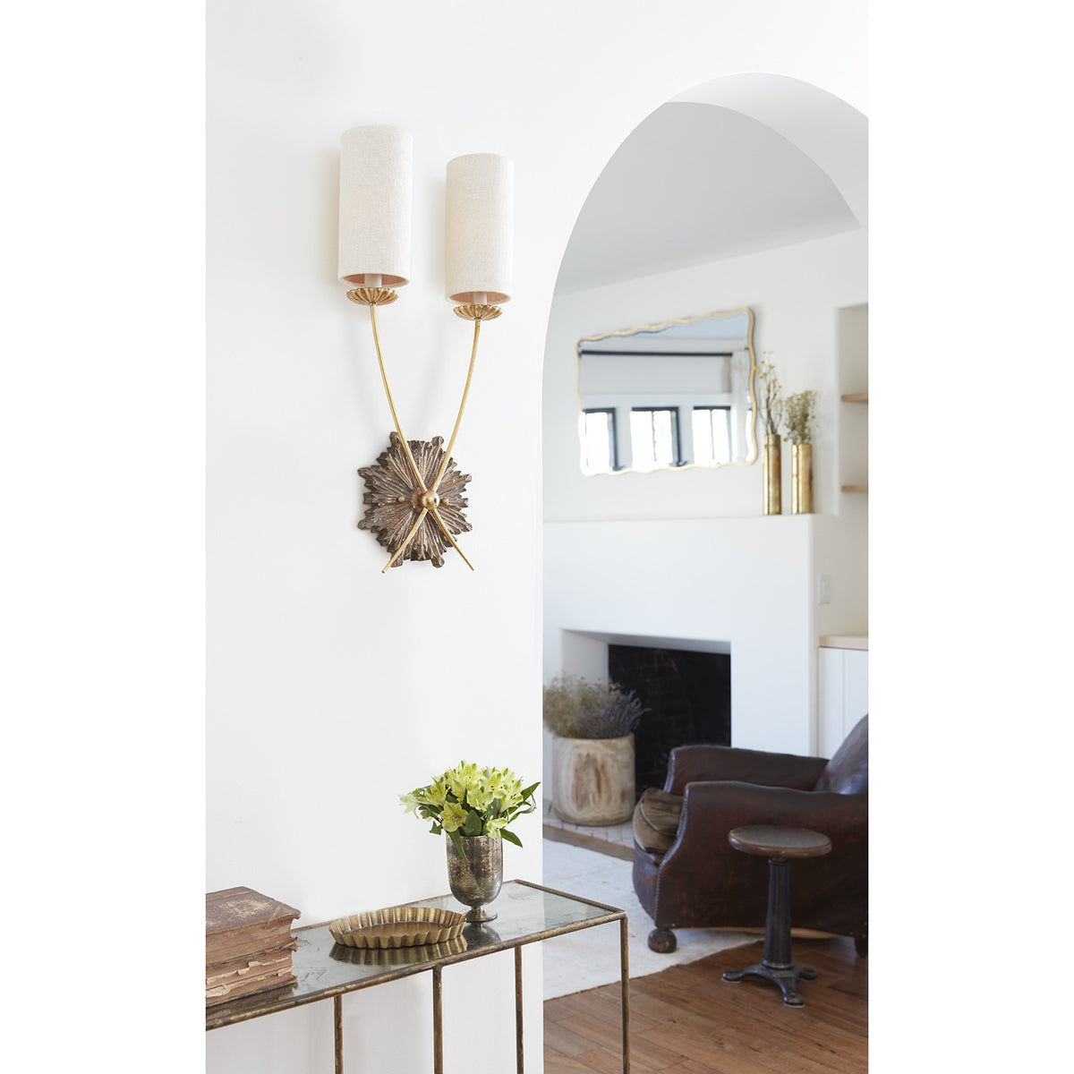 Louis Sconce styled in an interior setting