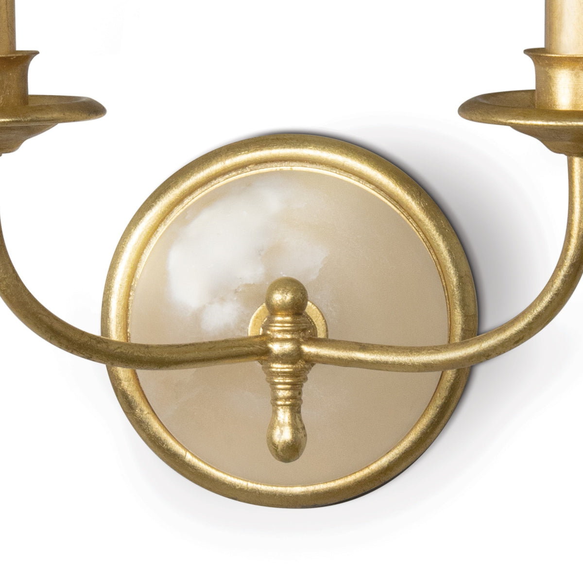 Fisher double sconce detail of the alabaster backplate
