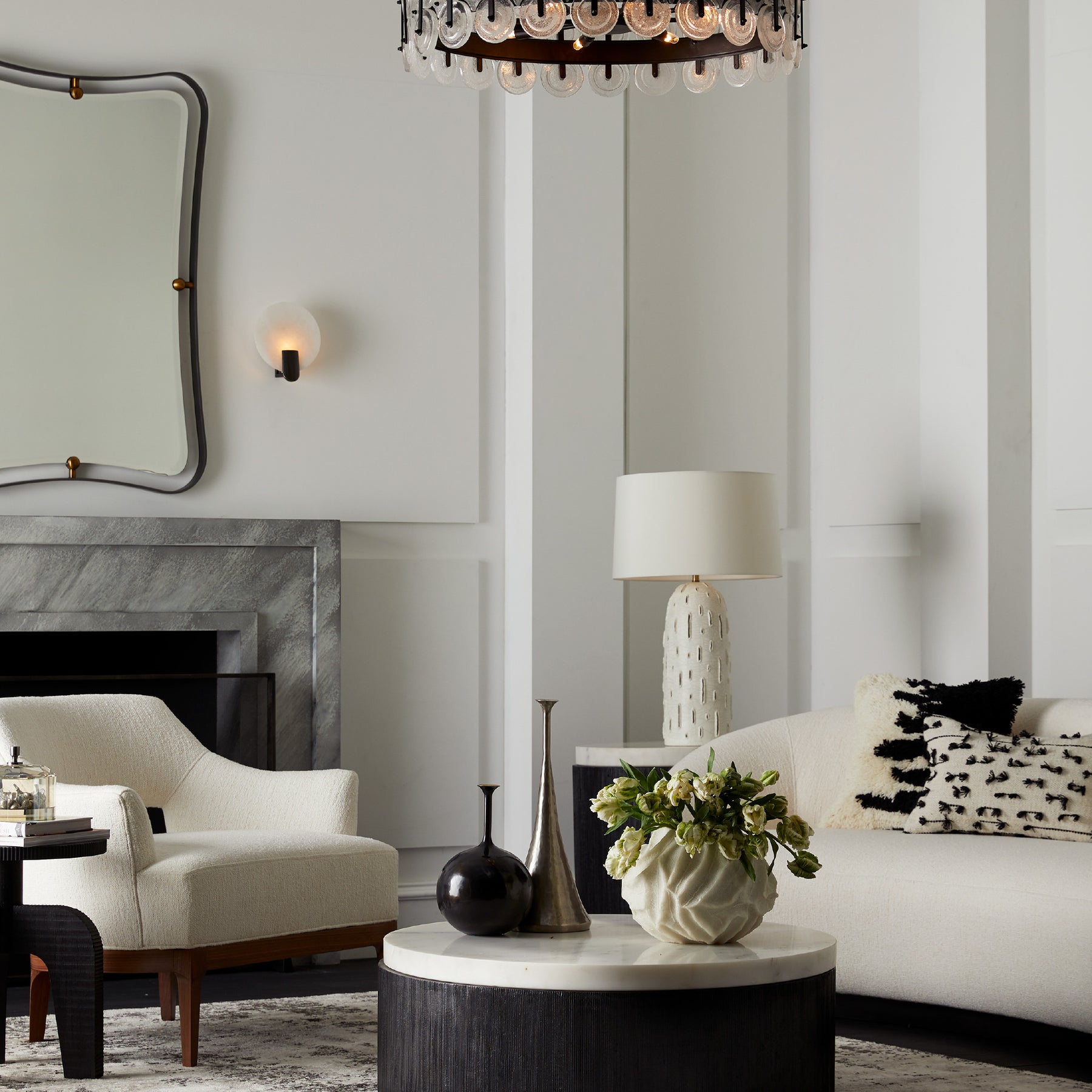 Halette Wall Sconce alternate view in bronze and white onyx