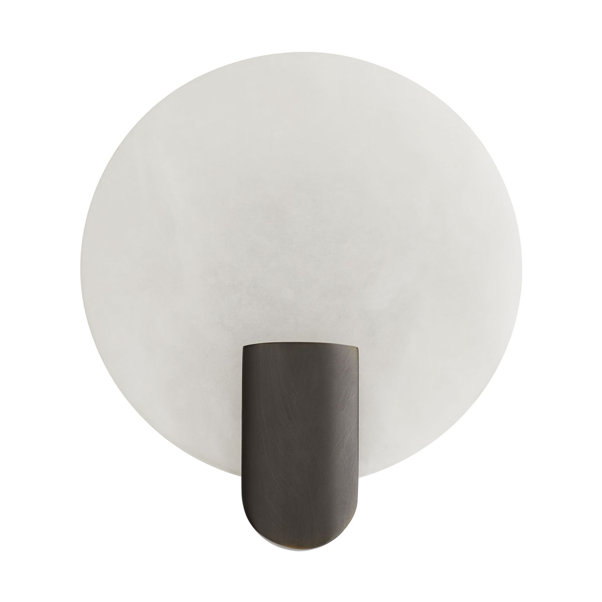 Halette Wall Sconce front view in bronze and white onyx