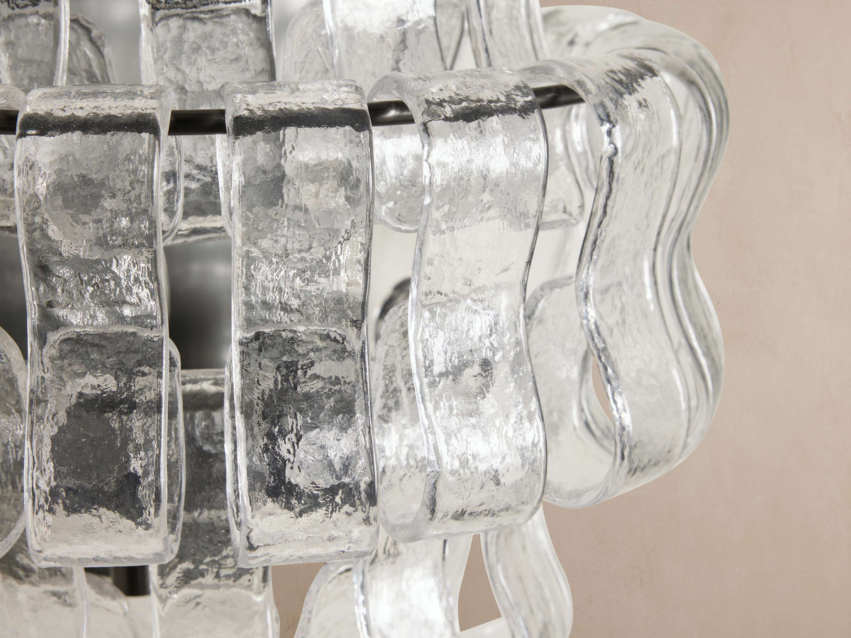 Ghiaccio wall sconce – Clear glass / Bronze finish, close-up