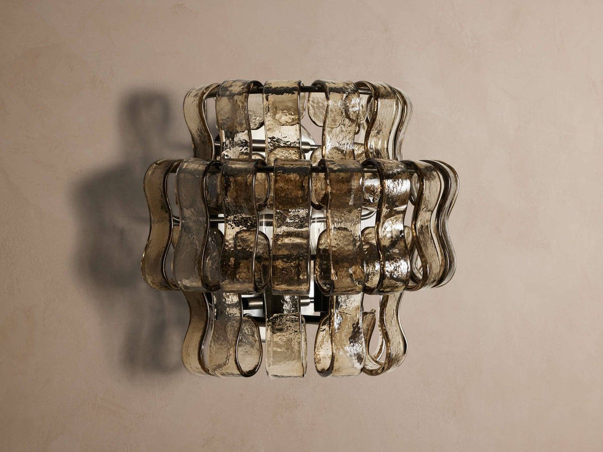Ghiaccio wall sconce – Smoke glass / Bronze finish, alternate view