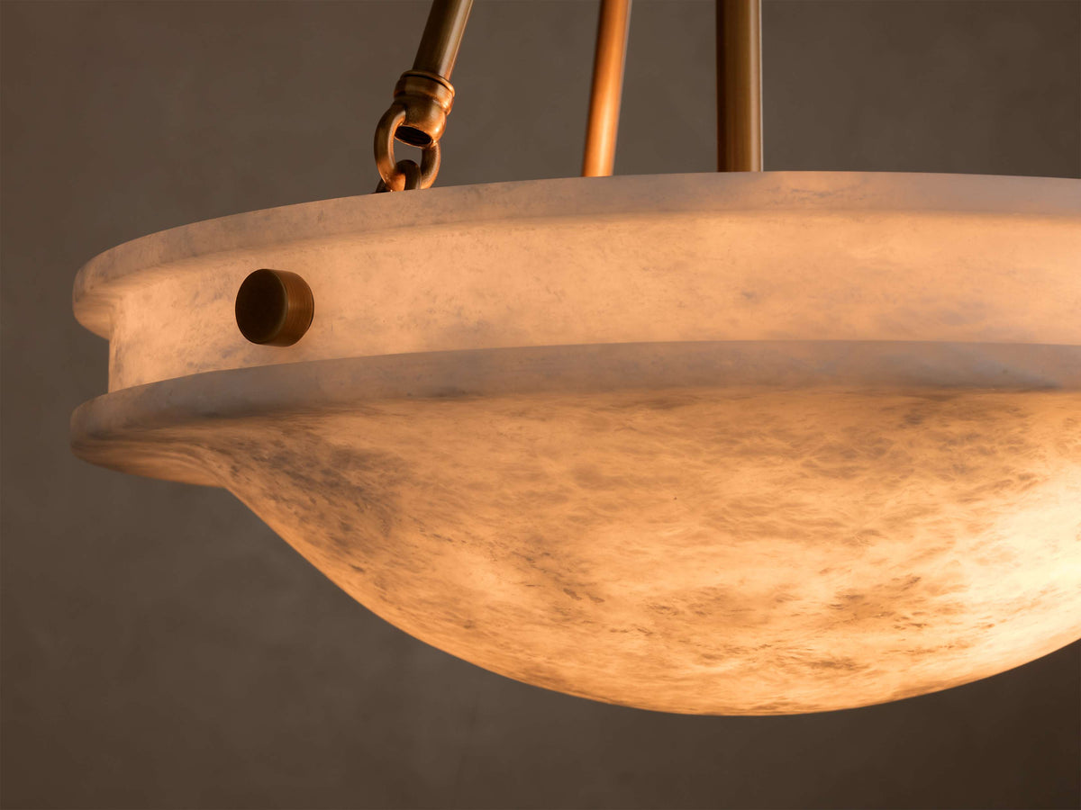 Edith 18-inch pendant alabaster shade detail