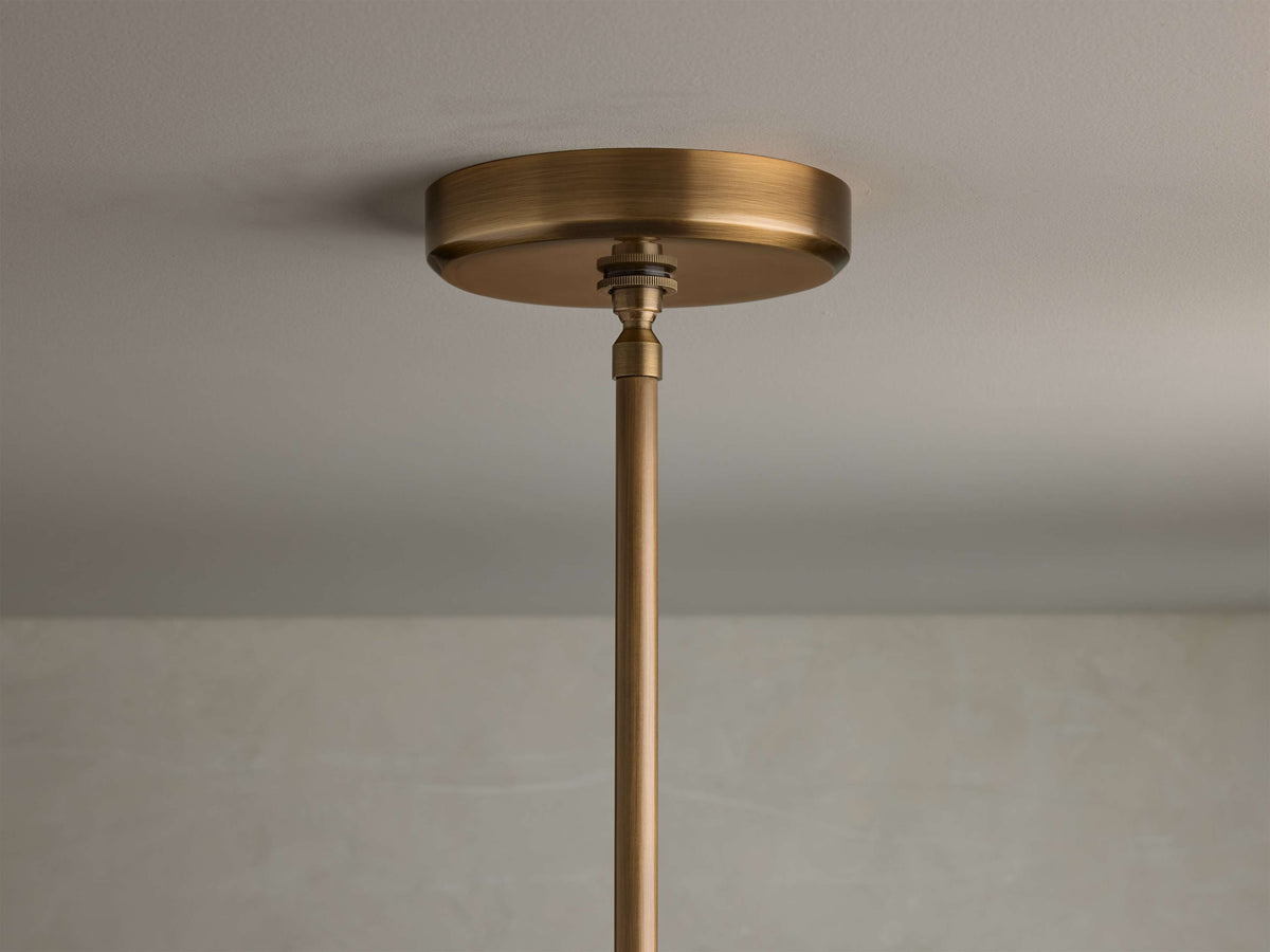 Edith 18-inch pendant brass ceiling canopy detail