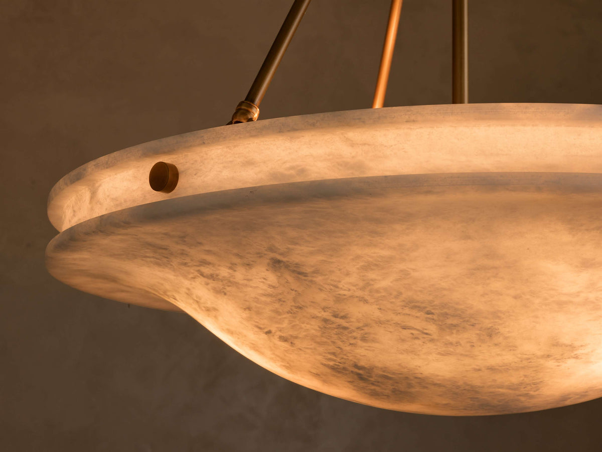 Edith 30-inch pendant alabaster shade detail