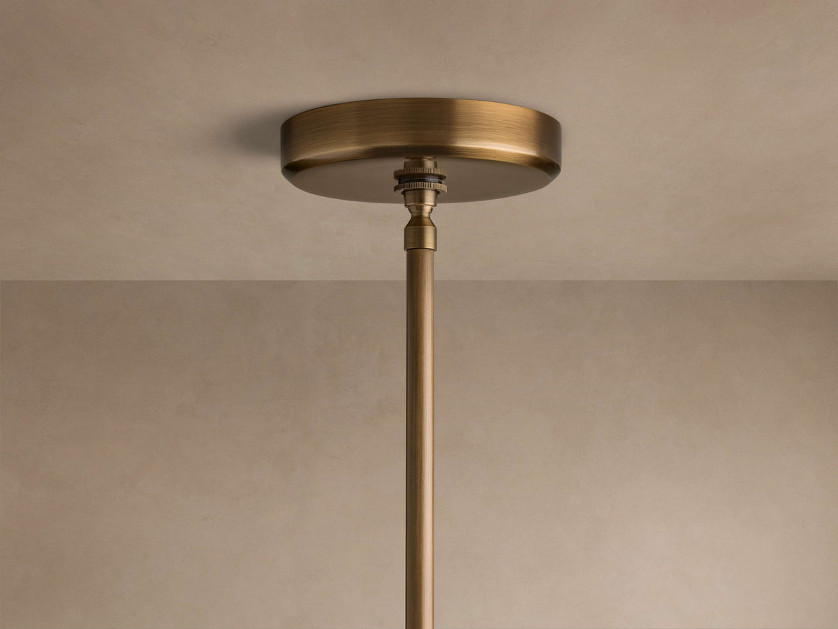 Edith 30-inch pendant brass ceiling canopy detail