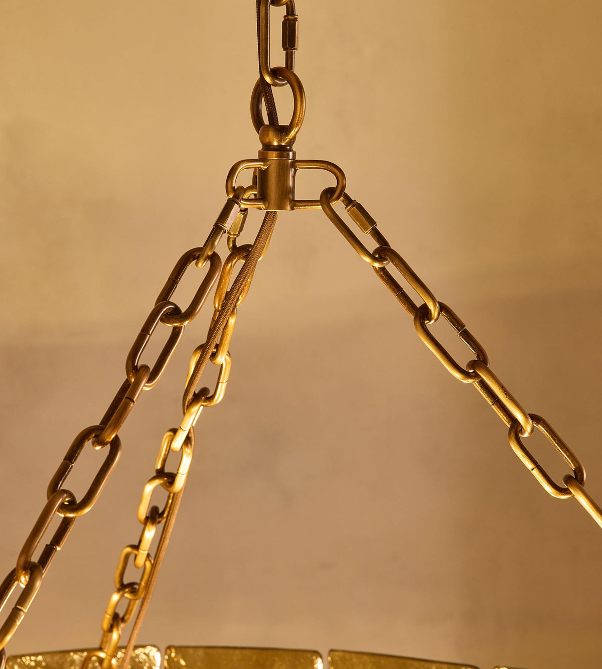 Amelie chandelier Dark Emperador marble finial detail