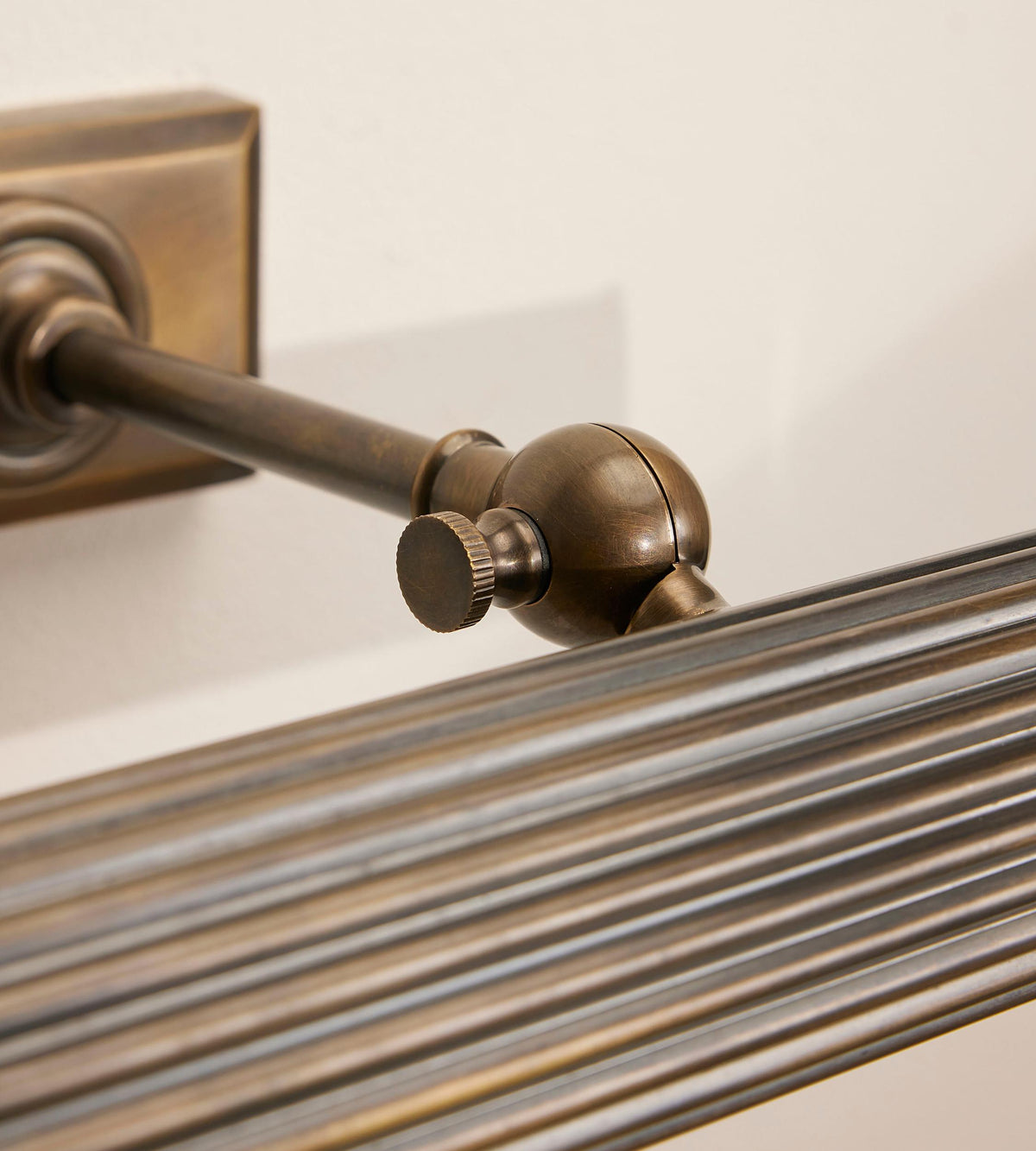 Ashby picture light aged brass finish detail