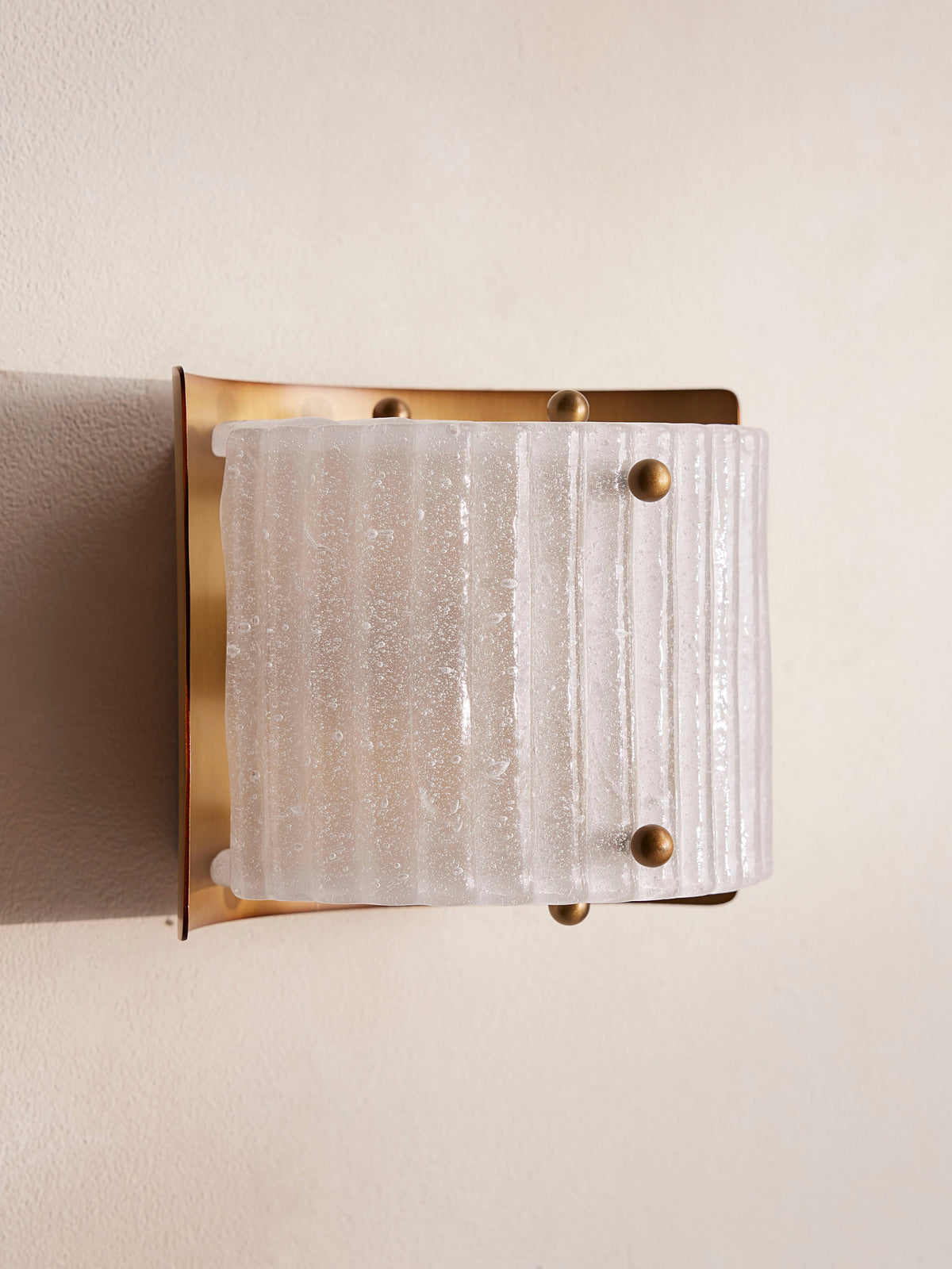 Bronte wall sconce ribbed molded glass detail