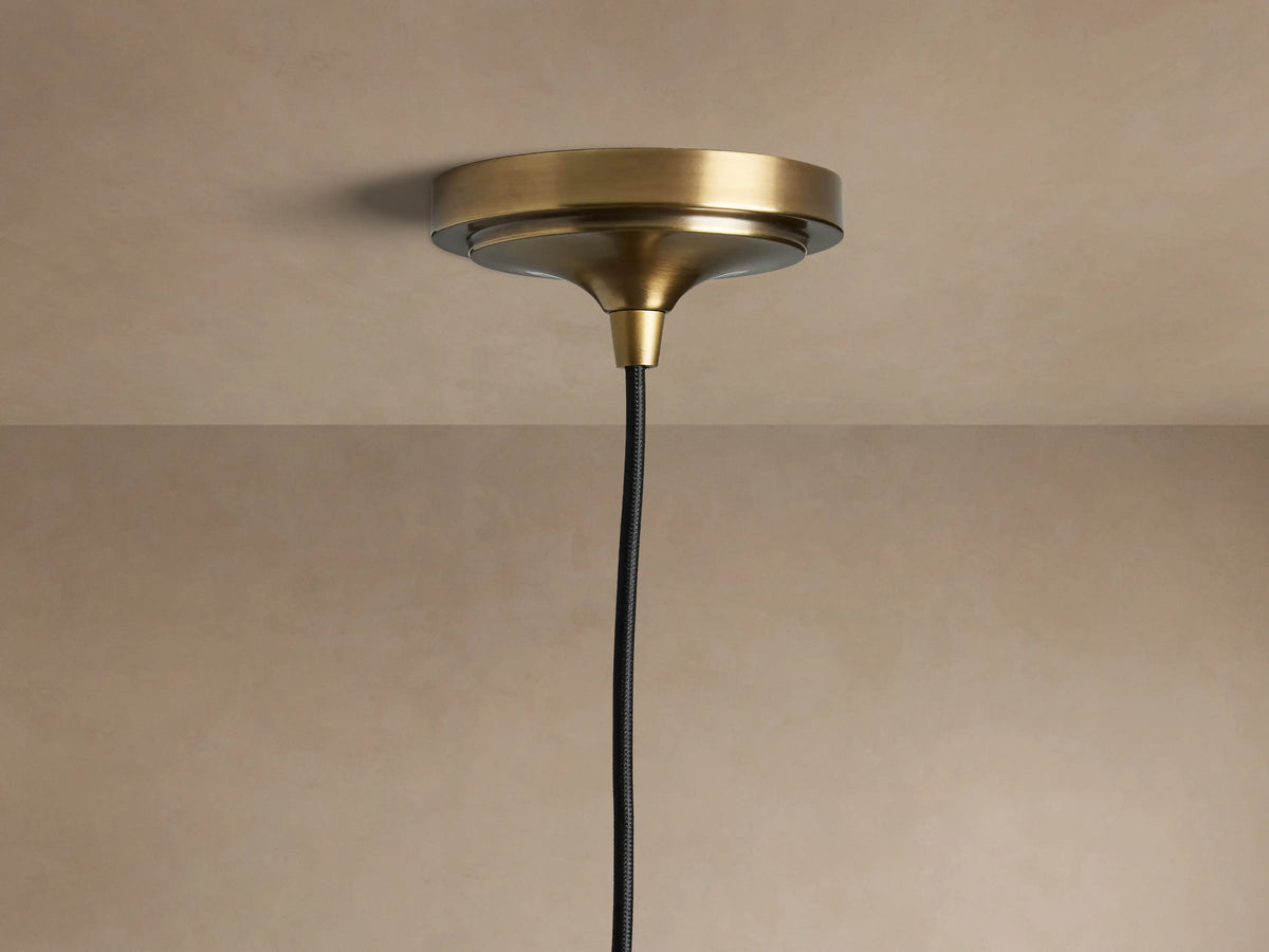 Canela 26-inch pendant plated brass canopy and black cord