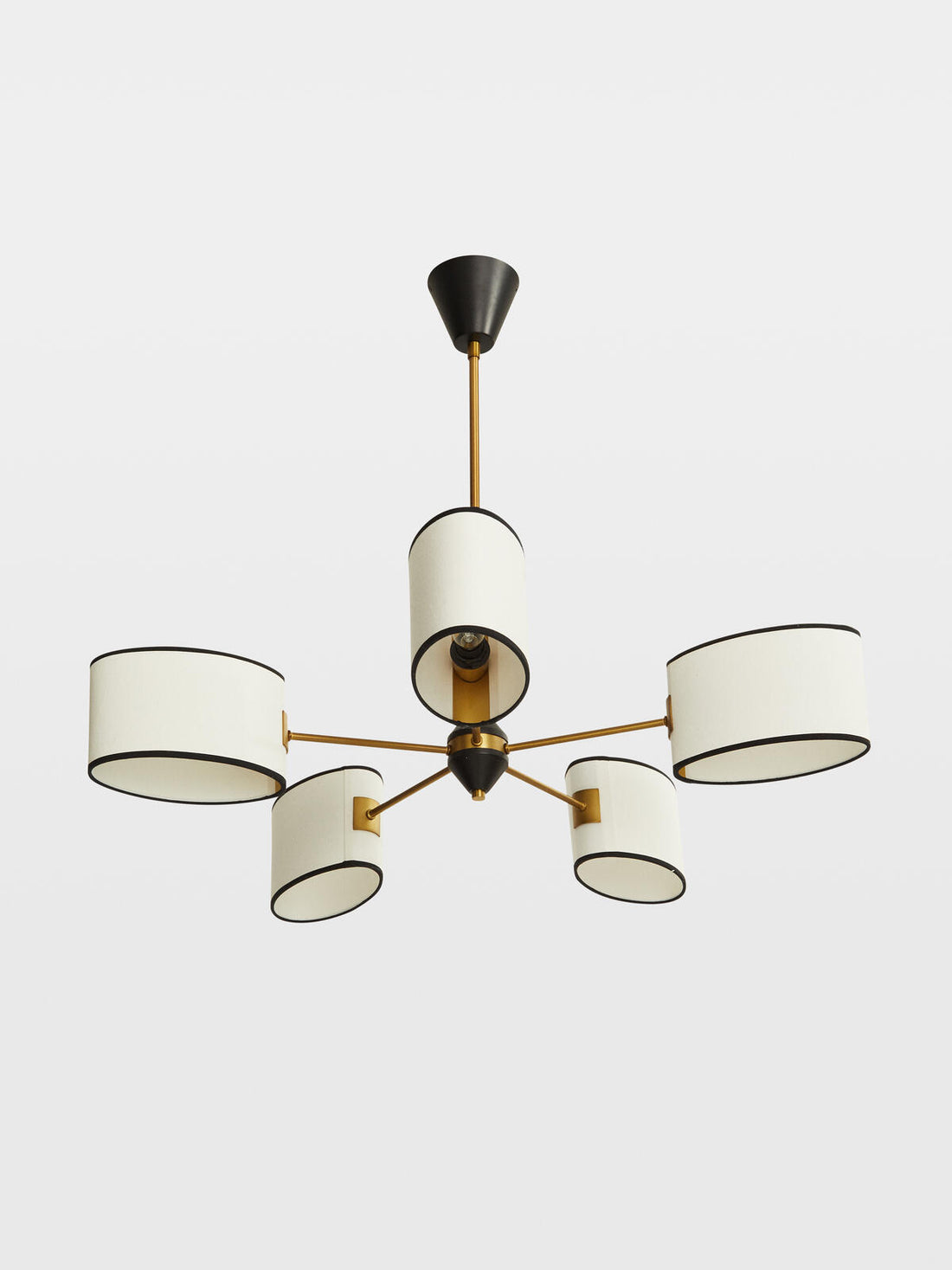 Linen shade and brass hardware close-up