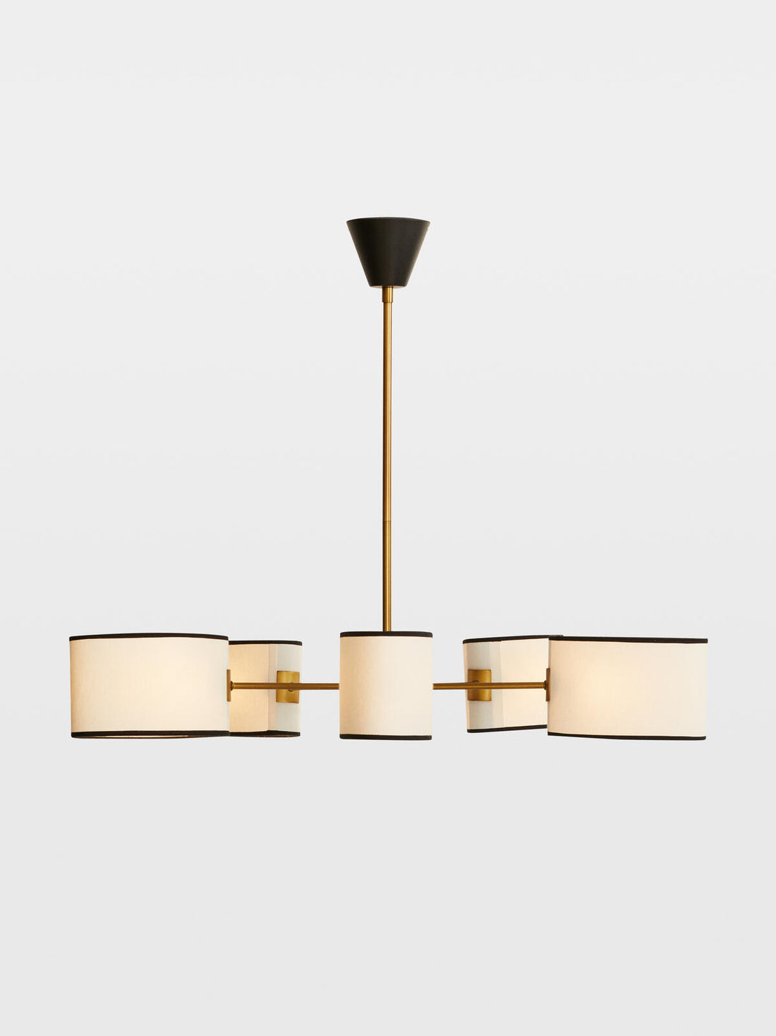 Dawbarn five-light chandelier with oval linen shades
