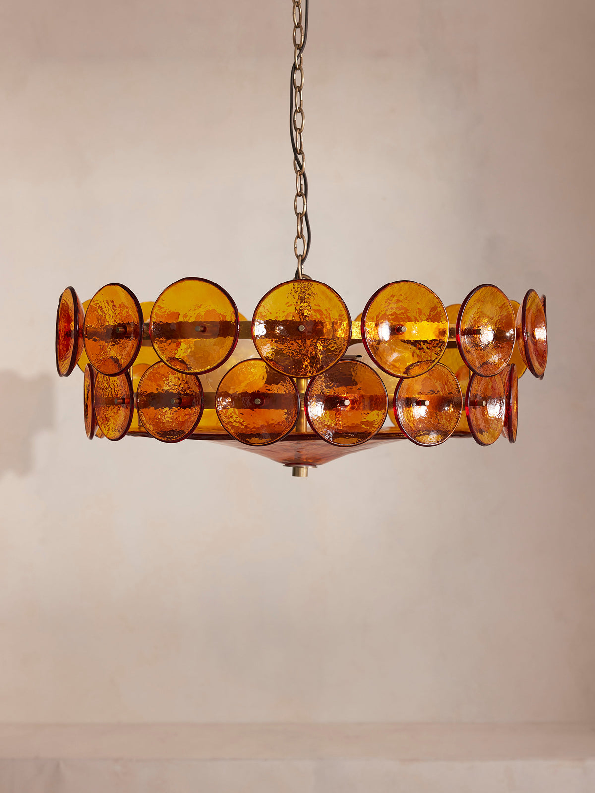 Lorenzo Amber chandelier alternate product angle