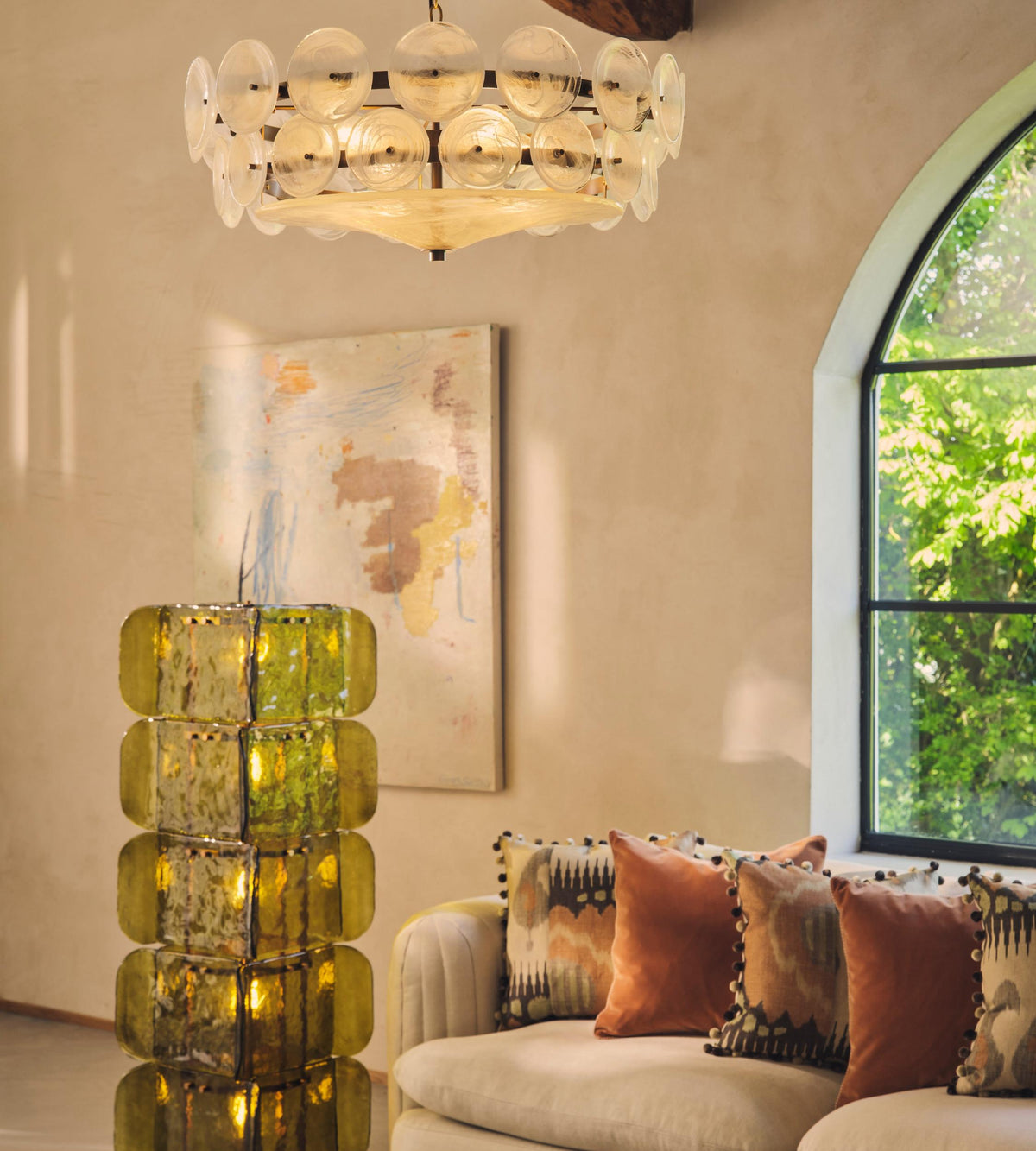 Lorenzo chandelier over an interior space