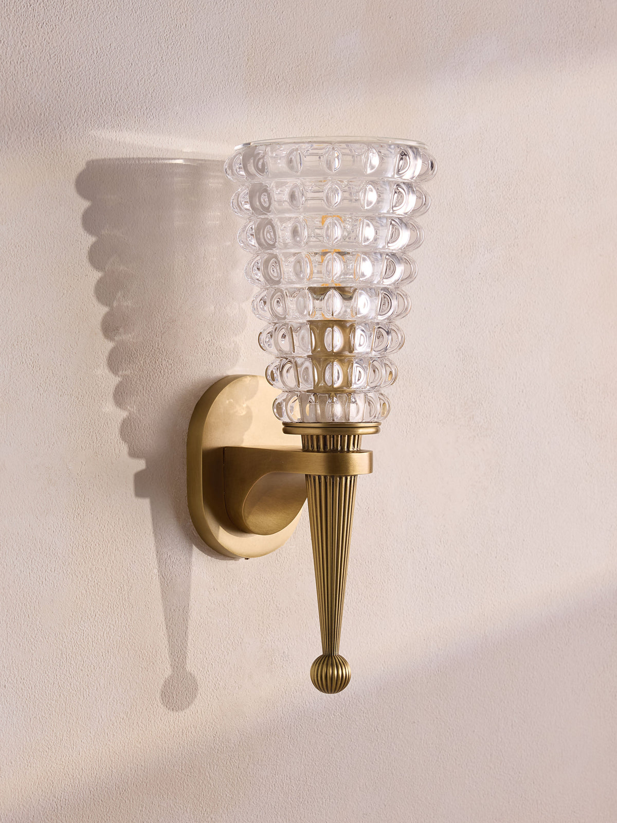 Valencia wall sconce glass texture detail