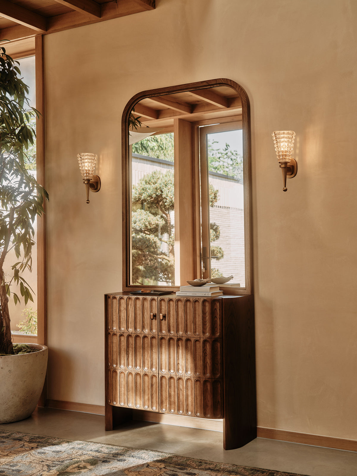 Valencia wall sconce installed in an interior